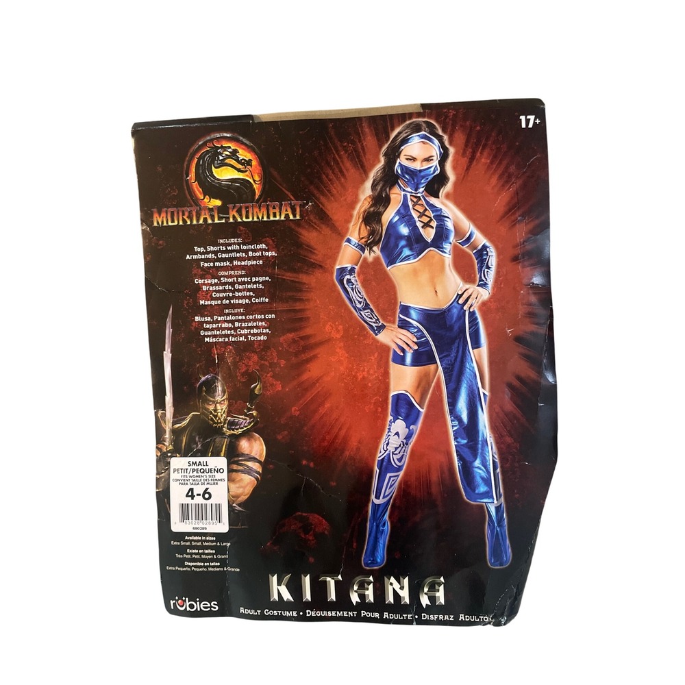 Mortal Kombat Kitana Costume Rubies Secret Wishes Women Small 4-6 880289 Blue